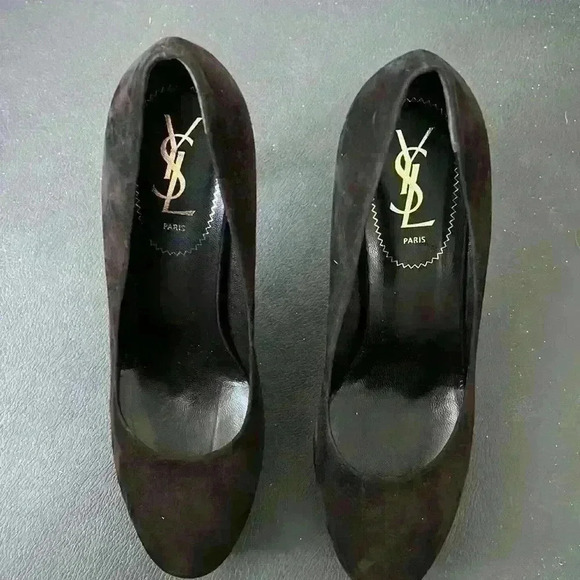 YSL brown suede platform pumps size 39.5 very good condition comes dust bag . - Picture 2 of 6